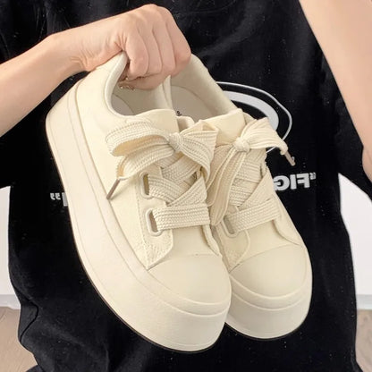 Thick soled small white shoes new summer women's shoes niche casual board shoes versatile student canvas shoes trend