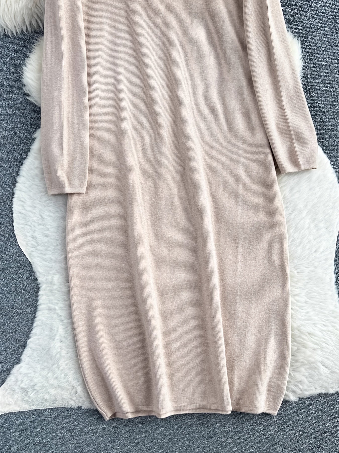 Antmvs Button Front Loose Dress, Elegant Long Sleeve Dress For Every Day, Women's Clothing