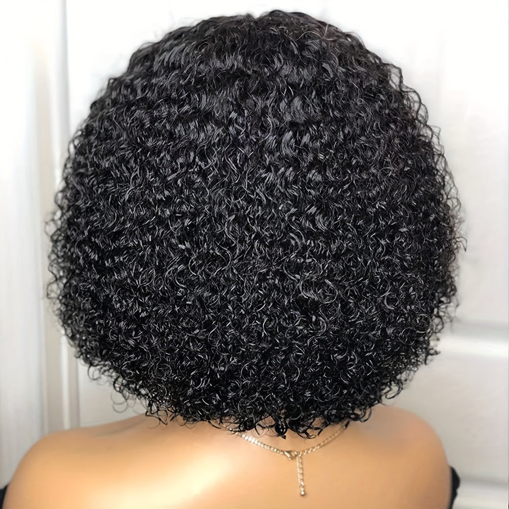 Human Hair Bob Wigs For Women 13x4 Curly Lace Front Wig Middle Part Brazilian Remy Hair 150% Density Curl Bob Wig