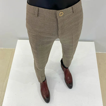 Men's Pants Men Suit Pants Formal Trousers Pantalone Hombre Stretch Slim Solid Color Casual Dress Full Length Pants Fashion Men Clothing 230524