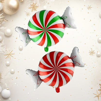 2pcs, Red Green Christmas Candy Balloons, Windmill Candy Balloon, Christmas Decorations for Home, 2025 Christmas Party Decorations, Navidad 2025