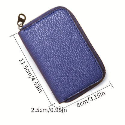 Short Small Coin Purse Men's And Women's PU Leather Casual Simple Fashion Zipper Card Bag