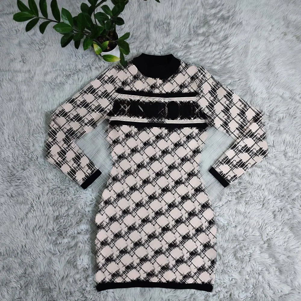 Woolen Sweaters Women Casual Crew Neck Loose Knitted Sweater Short Mini Dresses Free Ship