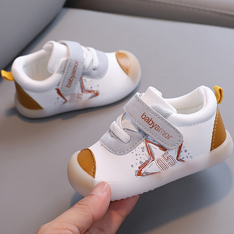 Ultra-Comfortable Baby Girls First Walker Sneakers - Anti-Slip Grip, Flexible Soft Sole for Safe Indoor Playtime - Stylish Casual Shoes for Little Explorers