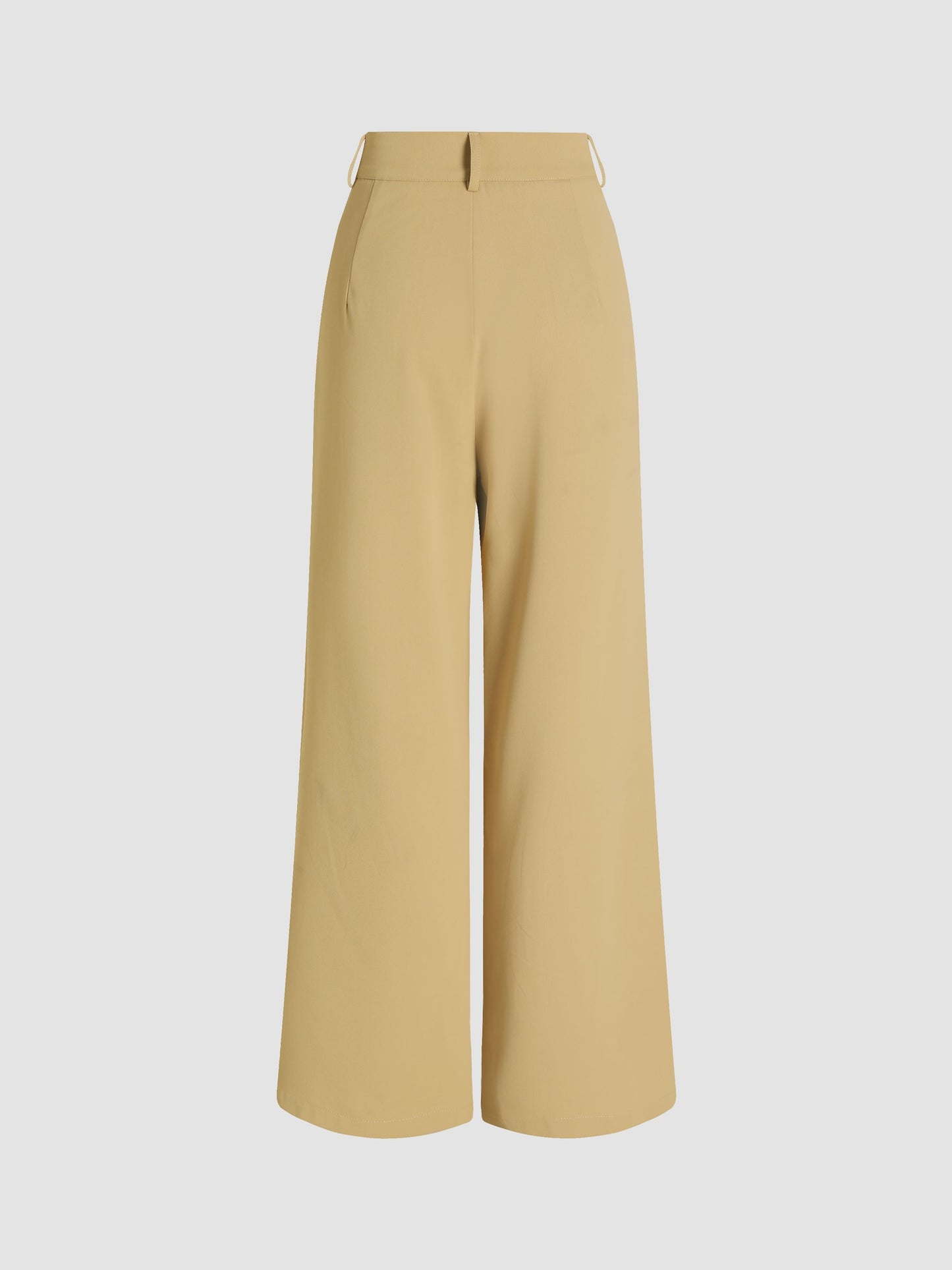 Antmvs Solid Wide Leg Pants, Elegant Button Slant Pocket Draped Pants, Women's Clothing