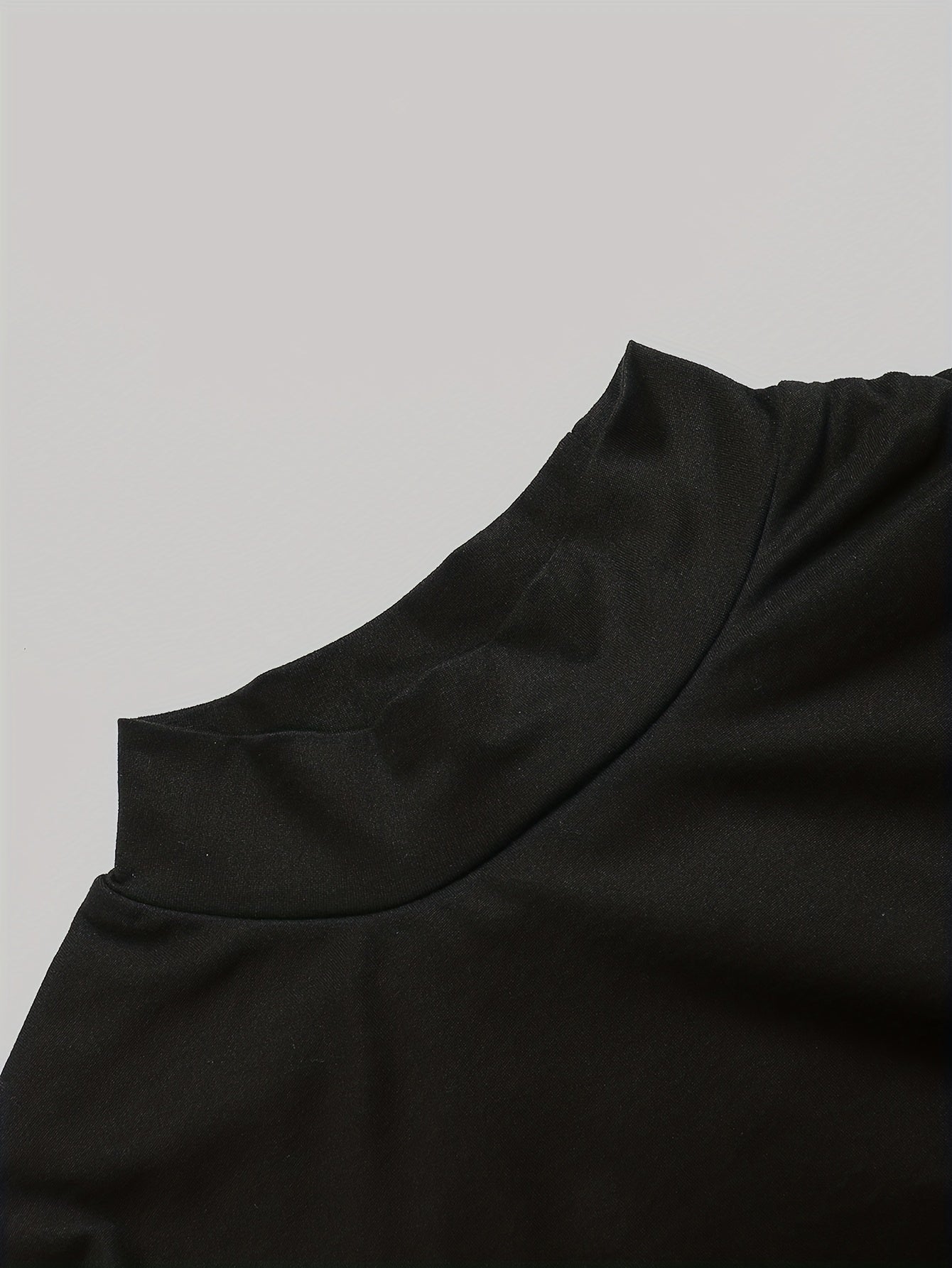Antmvs Solidcolor Mock Neck Wrap Dress, Elegant Long Sleeve Dress For Spring & Fall, Women's Clothing