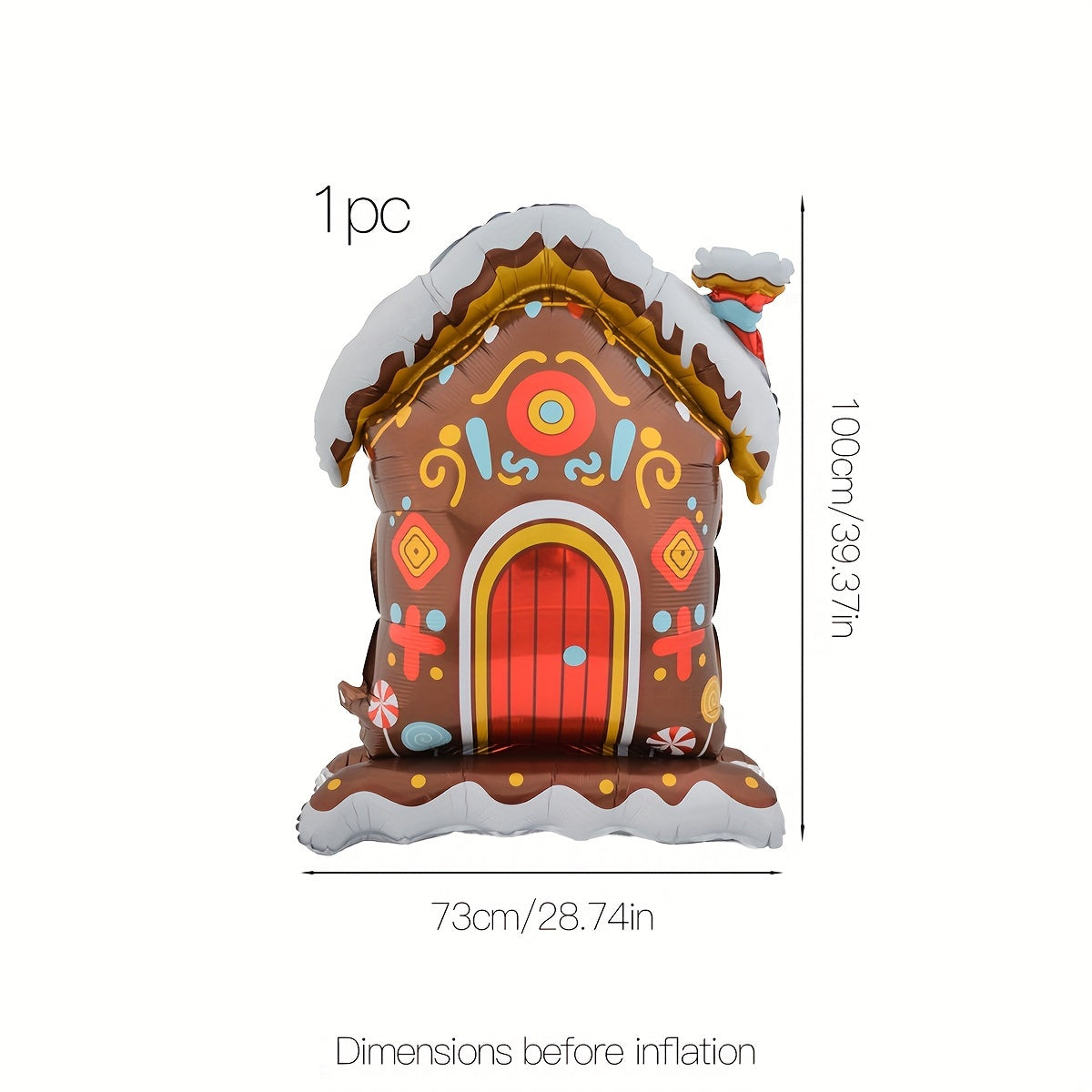 1 Piece Festive 3D Standing Christmas House Balloon Decoration - No Electricity Required, Durable Aluminum Material, Easy to Assemble, Perfect for Indoor and Outdoor Holiday Decor, Suitable for Ages 14 and Up, Adds a Touch of Magic to Your Christmas Celeb