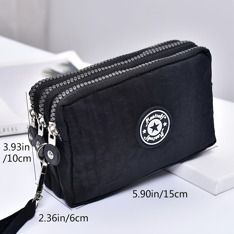 Women's Nylon Waterproof Coin Purse, Wrist Key Case, Large Capacity Wallet