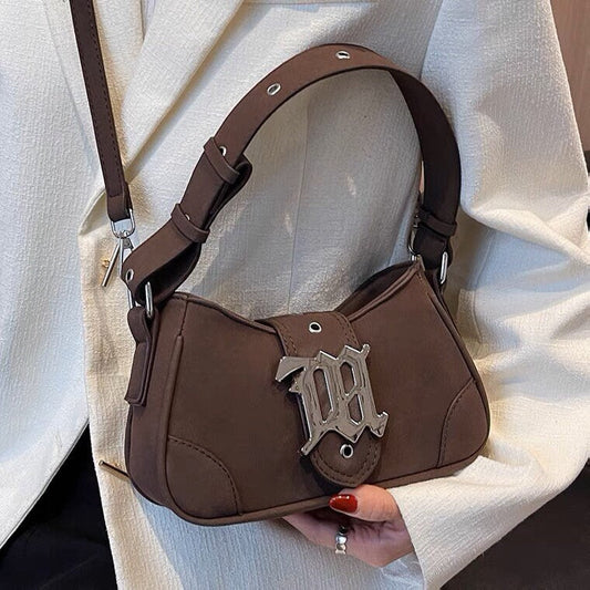 Antmvs Minimalist Suede Top Handle Bag, Cute Leather Shoulder Handbag, Solid Retro Small Handbag for Women, Handheld Wallet Phone Bag, Gift for her