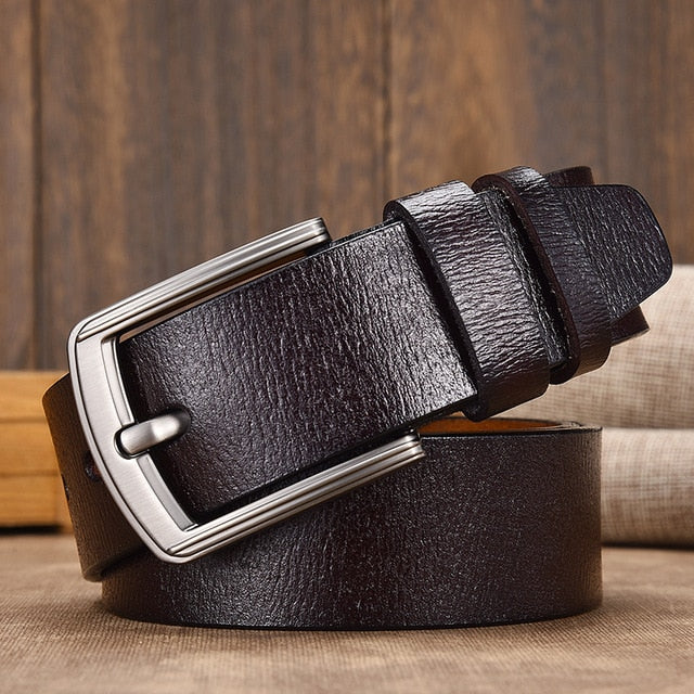 Antmvs cow genuine leather luxury strap male belts for men new fashion classice vintage pin buckle leather belt male belt men