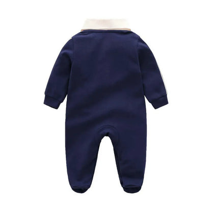 100% cotton kids designer Rompers baby boy girl top quality Long sleeve clothes 1-2 years old newborn Spring Autumn lapel Jumpsuits children's clothing G061