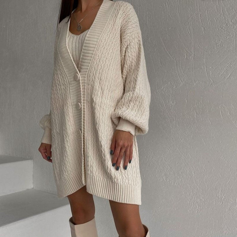 Oversize Cardigan with Sweater Dress