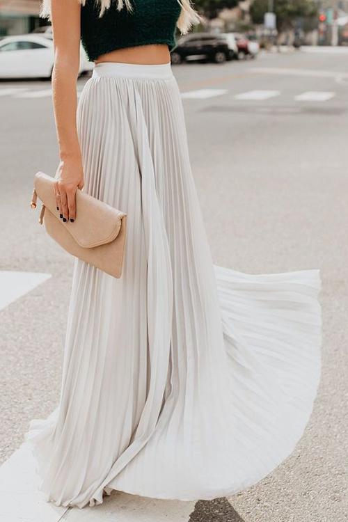 Antmvs Love Poem Pleated Maxi Skirt