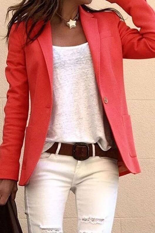 Sale Candy Color Suit Commuter Slim Jacket