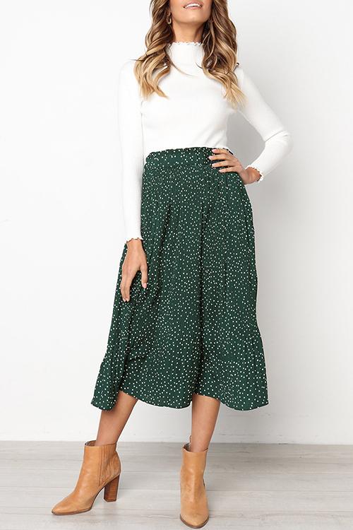 Antmvs Love Forever Pleated Pocketed Midi Skirt