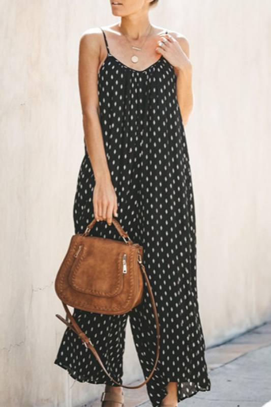 Antmvs Casual Sweet Dot Pocket Regular Jumpsuits