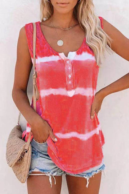 Casual Print Split Joint O Neck Tops(12 Colors)