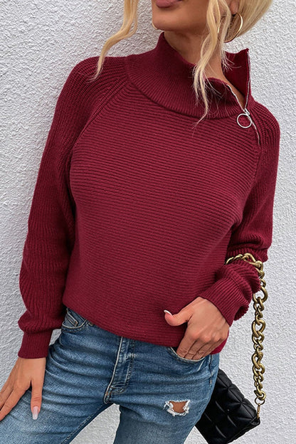 Fashion Casual Solid Split Joint Turtleneck Tops���7 colors���