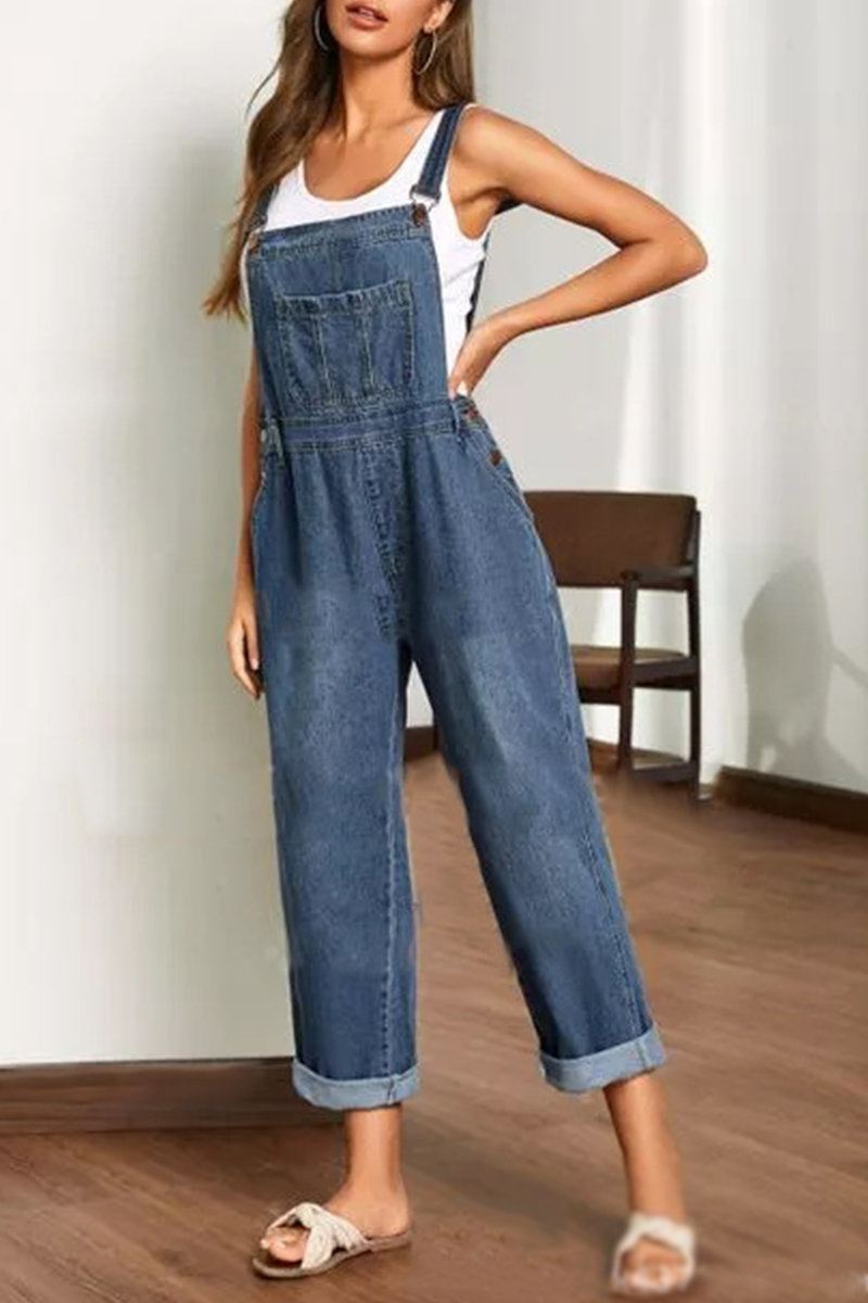 Antmvs Casual Solid Split Joint Harlan Jumpsuits