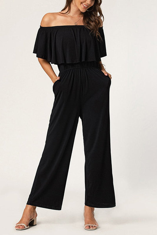 Antmvs Off The Shoulder Ruffle Jumpsuit