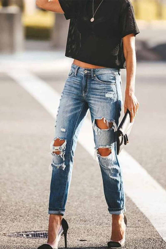 Antmvs Regular Blue Ripped Jeans