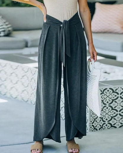 Antmvs Tie Waist Wide Leg Loose Pants