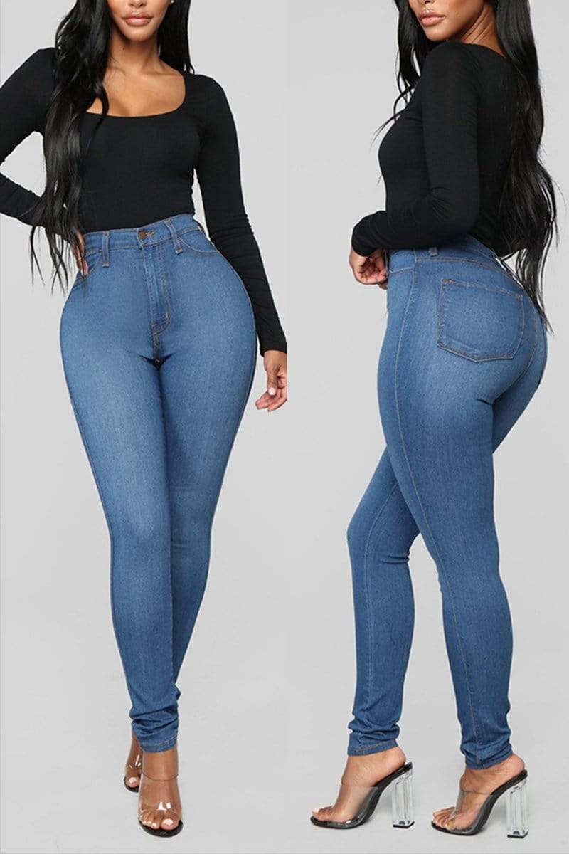 Antmvs Fashion Versatile Stretch High Waist Jeans