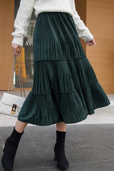 Antmvs Love to Spell Pleated Midi Skirt