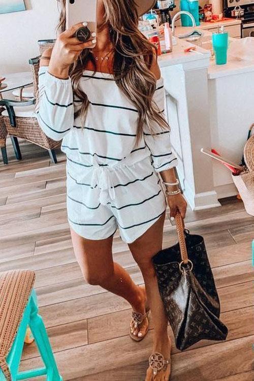 Antmvs Striped One-Piece Romper