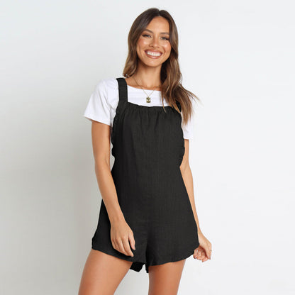 Antmvs Black Open Back Romper