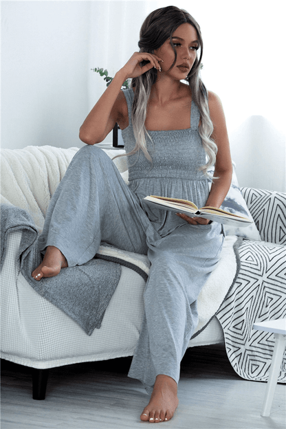 Antmvs Fashion Solid Color Wide-Legged Jumpsuit