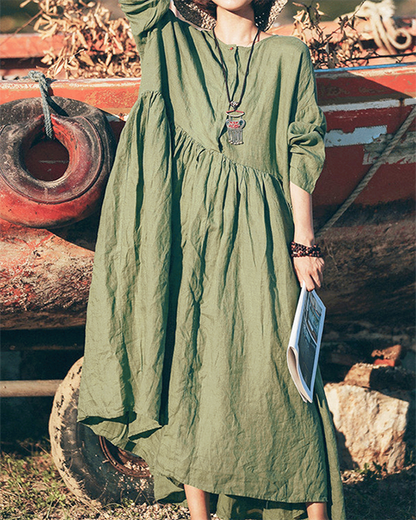 Cotton Green Long Sleeve Tunic Dress