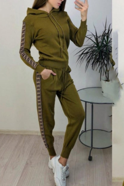 Antmvs Webbing Drawstring Waist Hoodie & Pants