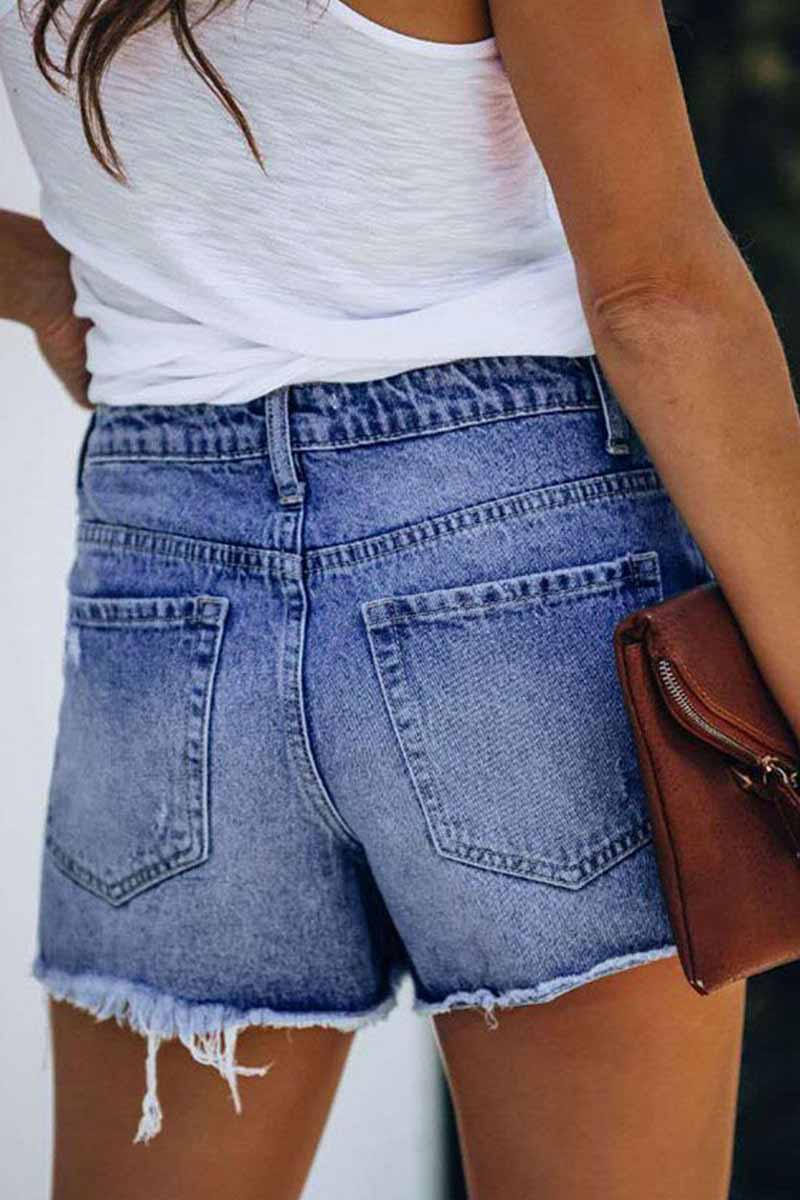 Antmvs Ripped & Repaired Denim Shorts