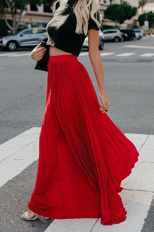 Antmvs Love Poem Pleated Maxi Skirt