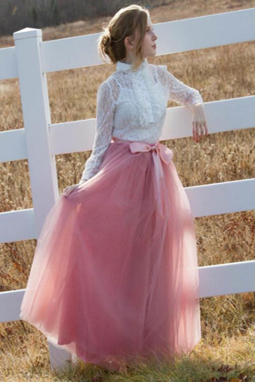 Antmvs Lovely Tulle Maxi Skirt