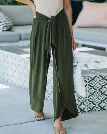 Antmvs Tie Waist Wide Leg Loose Pants