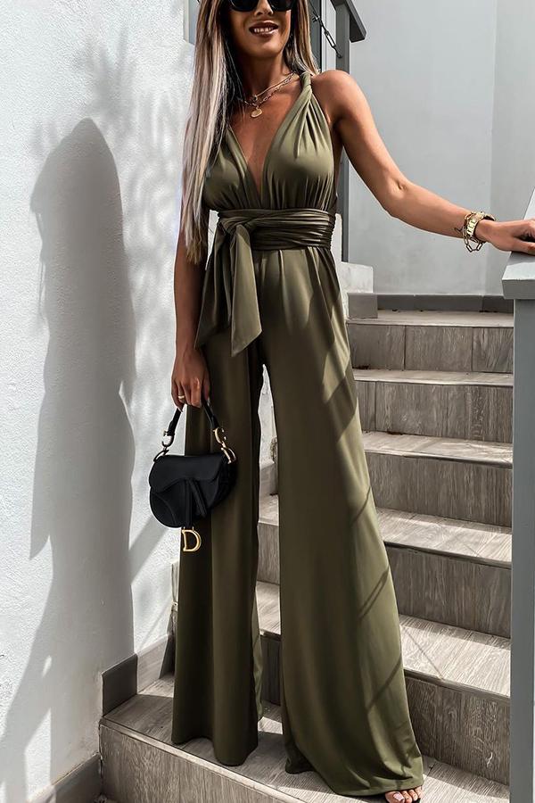 Antmvs End of Story Solid Color Halter Jumpsuit