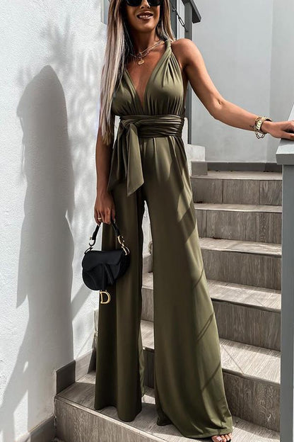 Antmvs End of Story Solid Color Halter Jumpsuit