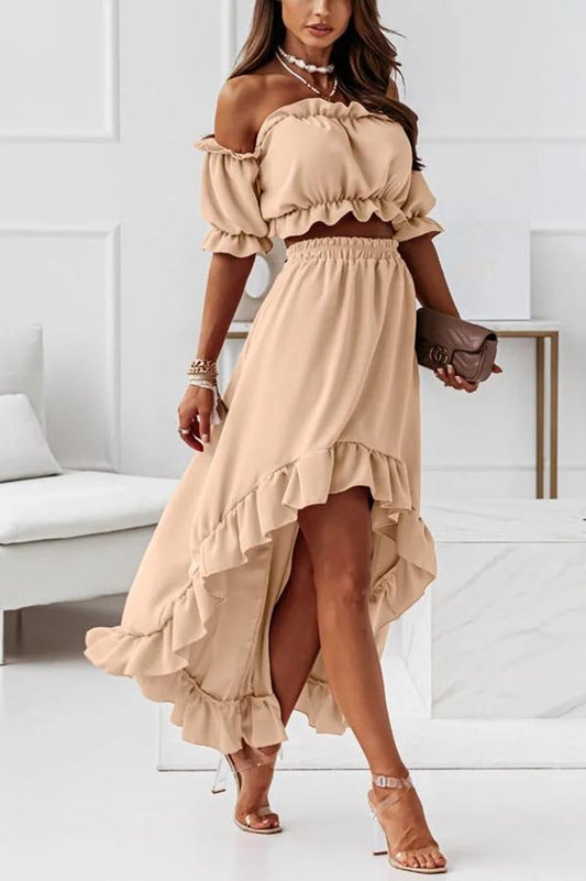 Antmvs Windmill Off The Shoulder Midi Dress Suit