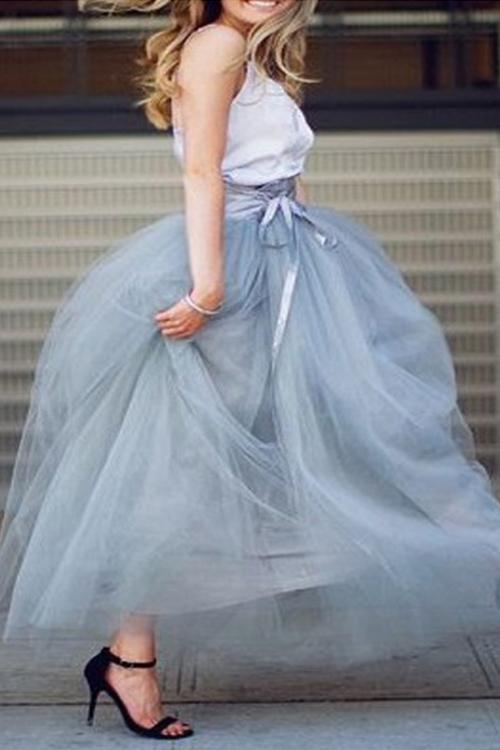 Antmvs Lovely Tulle Maxi Skirt