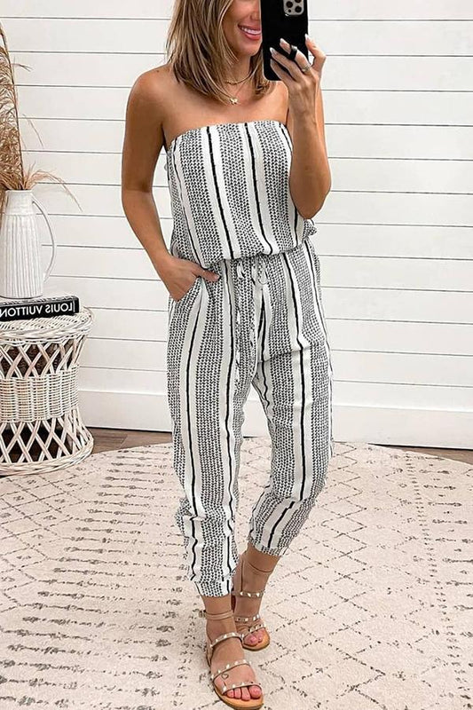 Antmvs Statement Style Stripe Jumpsuit