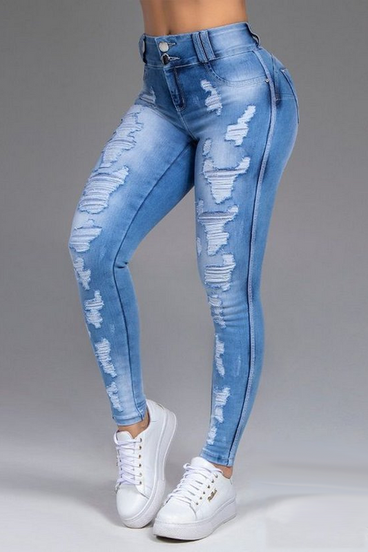 Antmvs High-Rise Distressed Denim Pants