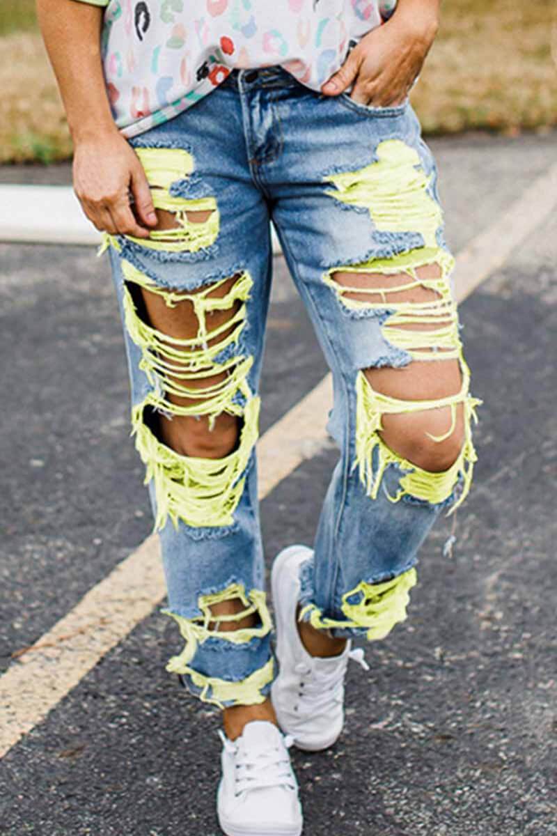 Antmvs Casual Sexy Hole Ripped Jeans