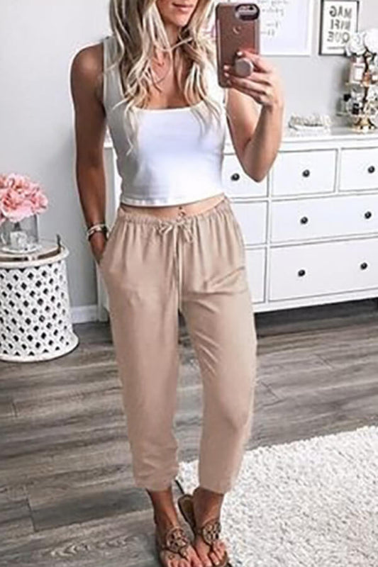 Antmvs Fashion Leisure Solid Color Pants