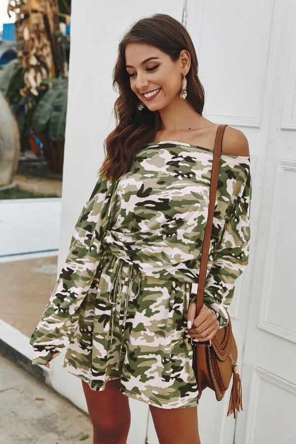 Antmvs Casual Loose Camouflage Jumpsuit