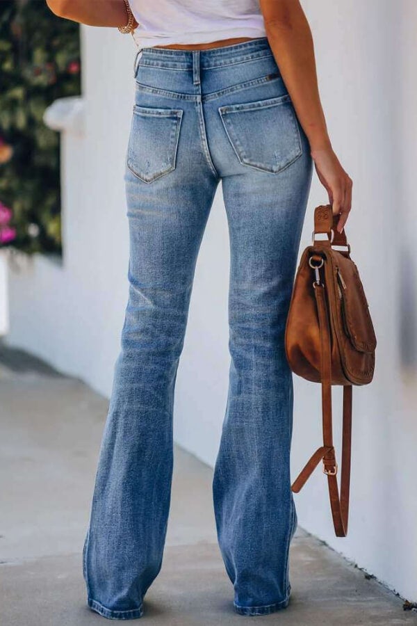 Antmvs Fashion Casual High Waist Flare Jeans