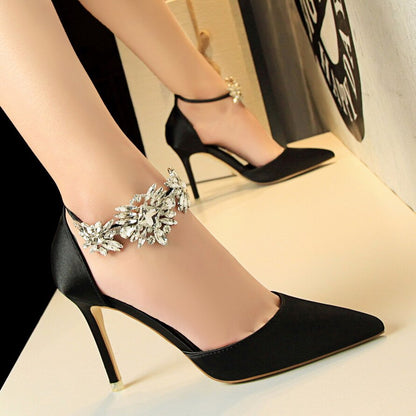 Amozae Shoes Hollow Out Woman Pumps Red High Heels   Women Heels Stiletto Wedding Shoes Buckle Party Shoes Female Shoes