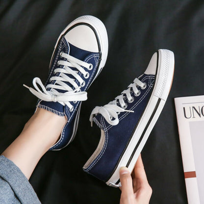 antmvs  Low-cut Canvas Shoes for Women  Autumn New Fashion Vulcanized Shoes female Flats Casual Sneakers Lace-Up Little White Shoes