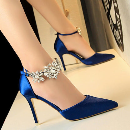 Amozae Shoes Hollow Out Woman Pumps Red High Heels   Women Heels Stiletto Wedding Shoes Buckle Party Shoes Female Shoes